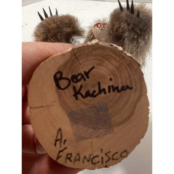 Vintage Hopi Kachina Doll Bear Signed A. Francisco Native American Decor Art - Picture 5 of 5